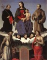 La Virgen y el Niño con los cuatro santos Tezi Retablo renacentista de 1500 Pietro Perugino